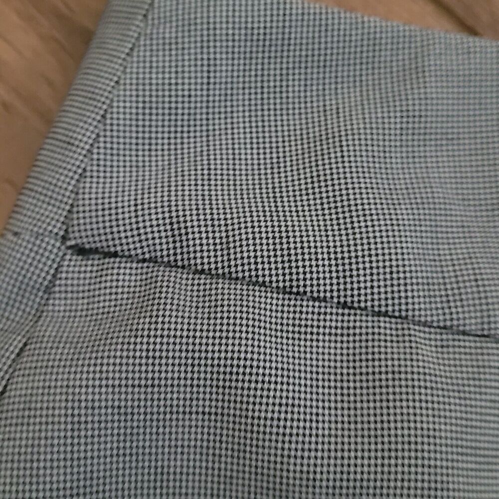 Banana Republic Pencil Skirt Womens 8 Gray Houndstooth Lined Slit Career Black - Picture 3 of 14
